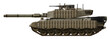 © Tikros - MBT concept based on the Leopard 1 tank, using the turret from the Olifant MkI tank and a 120mm gun, with additional protection on the turret on the sides, called the Olipard MkII TUSK II