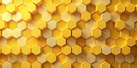 Wall Mural - abstract honeycomb pattern golden hexagonal structure with subtle variations in tone and depth
