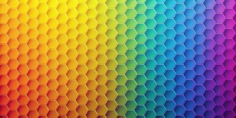 Wall Mural - abstract hexagonal gradient pattern vibrant hues transitioning seamlessly across a geometric surface