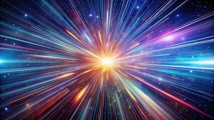 Wall Mural - Hyperspeed Light Trails in Cosmic Haze, glowing, galaxy,  glowing, galaxy, pulsating, dynamic, swirl, motion, psychedelic
