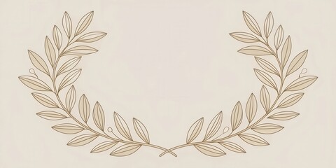 Aufkleber - Elegant Beige Botanical Wreath Design Perfect for Invitations, Cards, and Decorative Projects