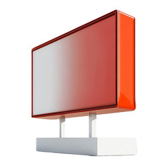 Poster - Luminous rectangular display exhibiting a gradient color scheme, mounted on a pedestal, presenting an advertising showcase in the digital age
