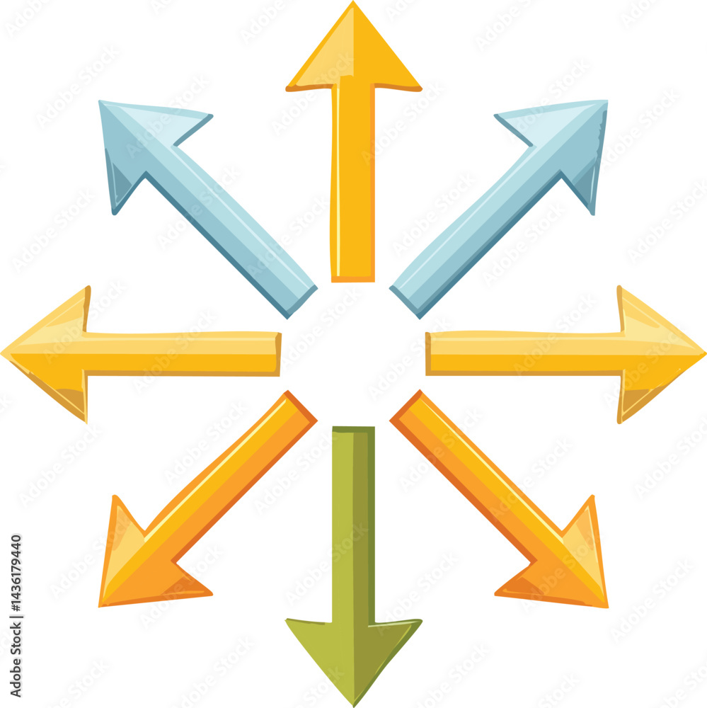 Arrow icons in all directions vector isolated.eps, Arrow icons in all ...