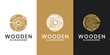 © gibran fatih - Rustic wood logo design set. Tree rings and wood grain textures