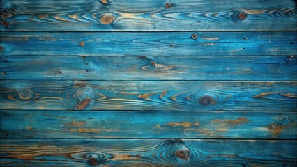 Poster - Textured Rustic Blue Painted Wood Planks Background Image Ideal for Design Projects