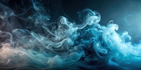 Leinwandbilder - Abstract Swirling Blue and White Smoke Design, Perfect for Backgrounds and Artistic Projects