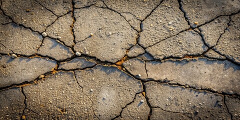 Aufkleber - Arid Land Surface Texture Deep Cracks in Dried Earth Showing Textured Ground