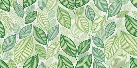 Leinwandbilder - An Abundance of Verdant Foliage in a Seamless Pattern Design Featuring Intricate Leaf Details