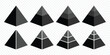 © Creativus Illustria - Levels of triangular pyramid. 3d black maslow pyramid. Triangle hierarchy data segments collection. Business concept. Business infographics. Business Presentation, Poster, Banner. Vector illustration