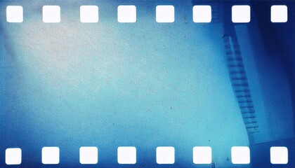 Wall Mural - vintage blue film strip background for web design print media branding and creative projects textured retro graphic resource with blank copy space

