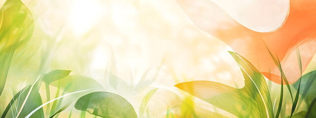 Wall Mural - art abstract spring background or summer background with fresh g