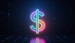 © DesignerKamran99 - Illustrations depict the dollar symbol, a sign of USA currency and financial business, against blue, black, and dark backgrounds, suggesting concepts of money, wealth, and investment