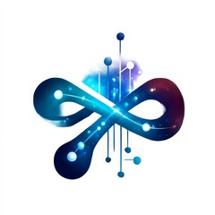 Aufkleber - Abstract Infinity Loop: A Modern Representation of Interconnectivity and Cosmic Network