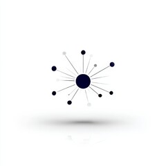Leinwandbilder - Minimalist Connection: Abstract Network of Dark Circles with Thin Lines on a Clean White Background