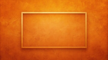 Aufkleber - Empty golden frame on a textured orange wall background, perfect for showcasing your design or message.
