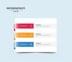 Fototapete - Vector Infographic label design template with icons and 3 options or steps. Can be used for process diagram.	