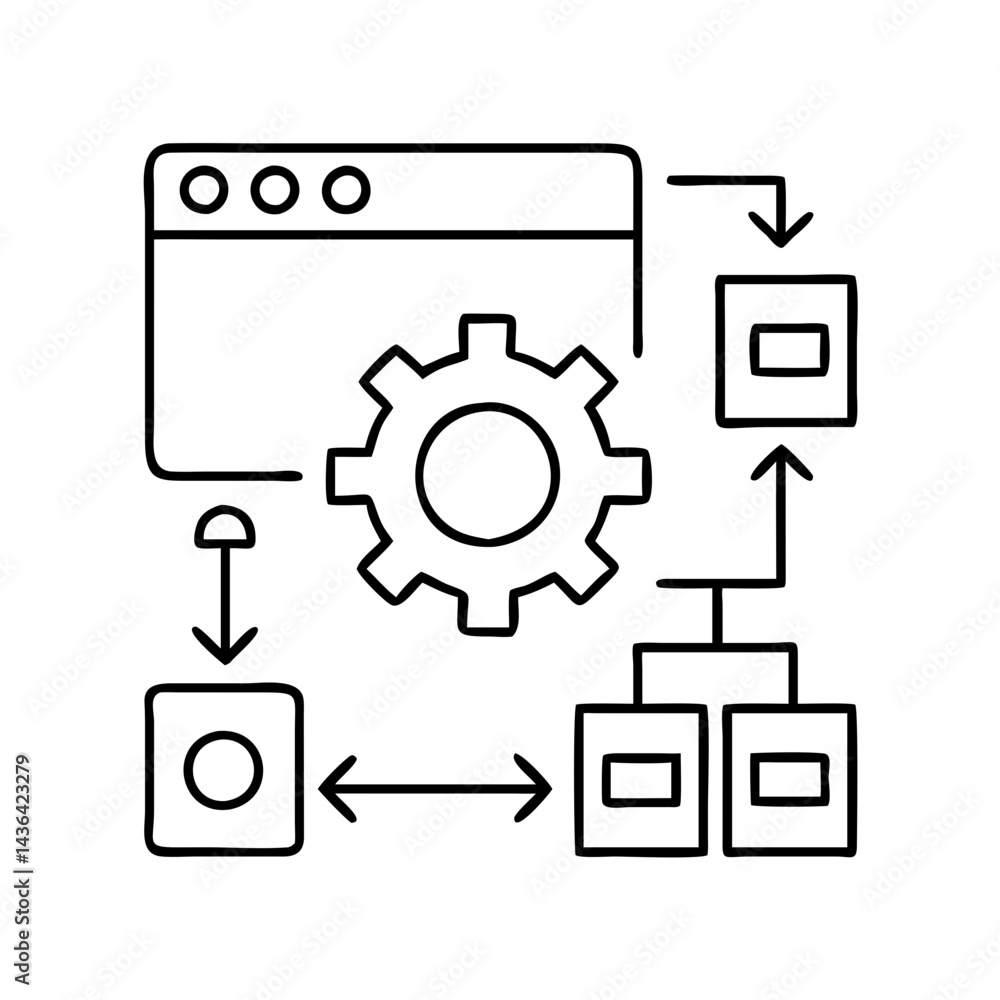 software architecture icon, software architecture line art - simple line art  of software architecture, perfect for software architecture logos and icons  Stock Vector | Adobe Stock, image size:1000x1000
