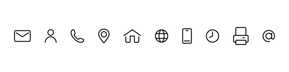 contact icons. contact sign vector set. telephone number symbol. email logo. mail envelope sign. loc