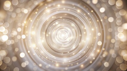 Poster - Abstract Golden Swirling Light Circles Background with Sparkling Bokeh Effects