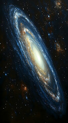 Wall Mural - Spiral galaxy cosmic dust stars Celestial swirl bright core