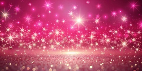 Poster - Pink Glitter and Sparkling Stars Festive Background Perfect for Holiday Designs and Celebrations