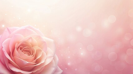 Fototapete - A Delicate Pink Rose Blossom on a Soft, Dreamy Background, Perfect for Elegant Designs and Romantic Projects