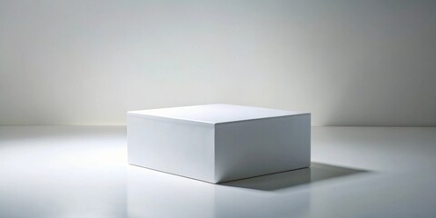 Aufkleber - A simple white cube on a minimalist surface against a clean backdrop, ideal for product display and showcasing designs