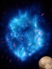 Wall Mural - pluto abstract blue background with stars