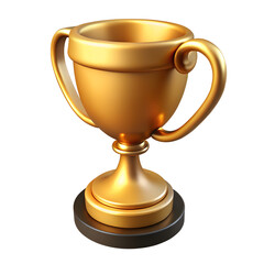 3d gold cup isolated on white background