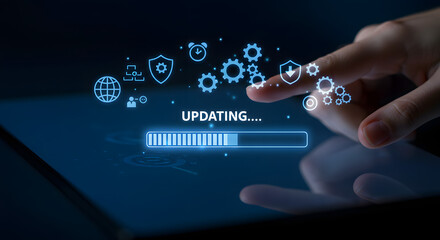 update software and application upgrade technology concept. software update or operating system, pro