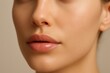 © Tania - Close-up of a woman's lips showcasing a natural, glossy look ideal for beauty, skincare, and cosmetics branding.