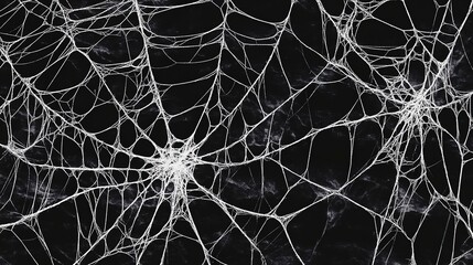 Intricate web-like structure formed by seamless thin lines on a black background