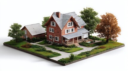 Poster - 3D house model isolated