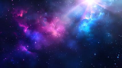 Wall Mural - Bright light beam shining through dark clouds abstract background. Heavenbud Glow. Illustration