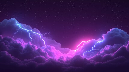 Wall Mural - frozen in time, an electrifying cosmic storm is the subject of an illustration that also highlights 
