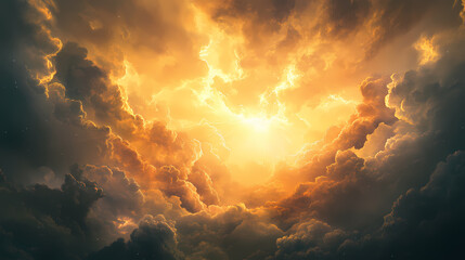 Wall Mural - dramatic ethereal cloudscape light