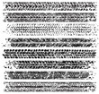© Anton Shpak - A high-contrast black and white illustration of a tire tread pattern. The intricate design showcases various textures and shapes, emphasizing the complexity of tire engineering.