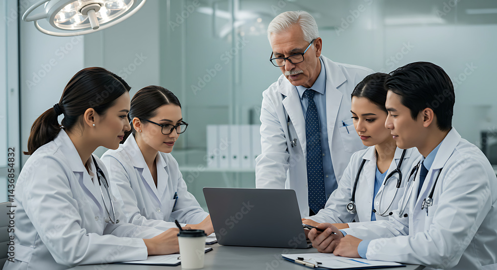 Medical Team Collaboration Doctors Discussing Patient Cases and ...