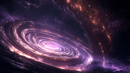 Wall Mural - Stunning spiral galaxy formation deep space digital art cosmic environment wide angle astronomical phenomena. Thought Spiral. Illustration