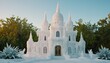© MdMajlur - Ornate ice palace sculpture with domes and icicles in winter landscape