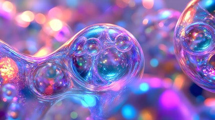 Canvas Print - Vibrant Abstract Close-up of Interconnected Organic Forms