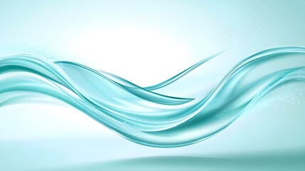Wall Mural - Soothing Abstract Wave Design in Blue and Teal Tones
