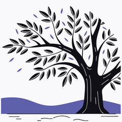 fruit and flowering trees collection olive, avocado, cherry, plum, pear, hazelnut, cashew, almond, m