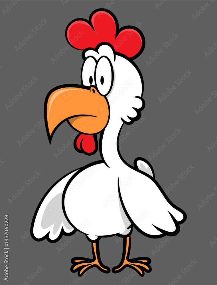 Broilers Chicken cartoon characters with flat expression. Best for ...