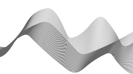 Wall Mural - thin wavy line abstract background. abstract black lines wave curve motion on white background. vect