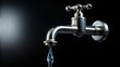 © GiftedFrames - A Polished Chrome Faucet with a Single Drop of Water Against a Dark Background