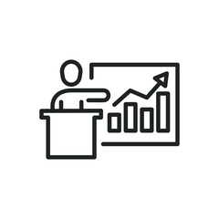 Wall Mural - presentation thin line icons. editable stroke and perfect pixel on transparent background