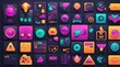 © MrQuadcity - Flat Design Vector of Game UI Elements and Icons in Organized Grid