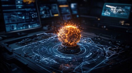 Poster - Pulsating ai core ignites tech revolution virtual lab digital art futuristic close-up innovation