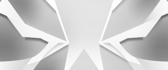 Wall Mural - abstract white geometric pattern on gray, metallic-effect background, metal, clean